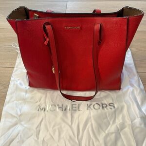 Michael Kors Red Tote Bag with Classic Silhouette